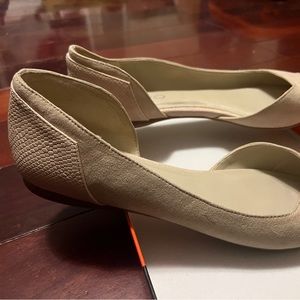 Light pink pleather design around ankle and over toe flat shoes from ALDO